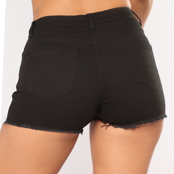 Fashion Nova Black/White Striped Shorts - Picture 5 of 6